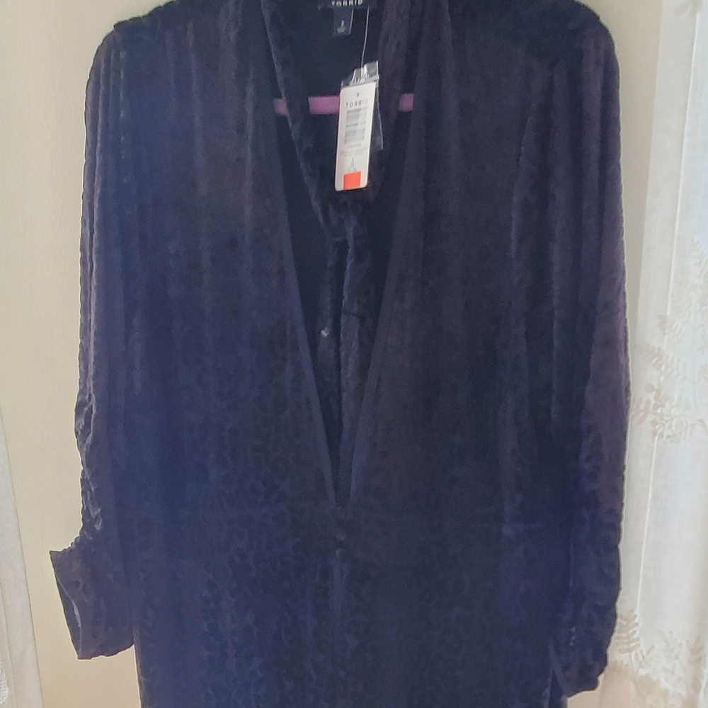 Torrid sz 3 leopard print black sheer cover up